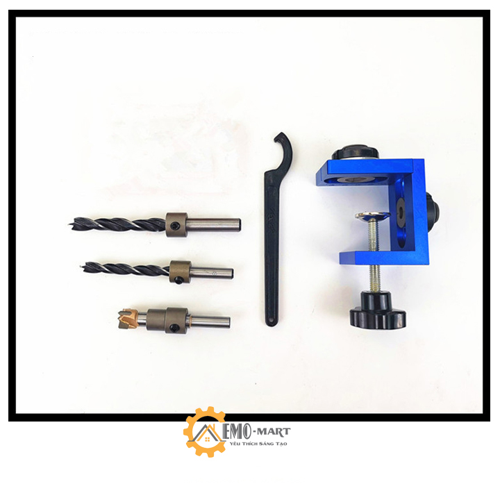 Bộ cữ khoan ốc cam, chốt gỗ 3in1