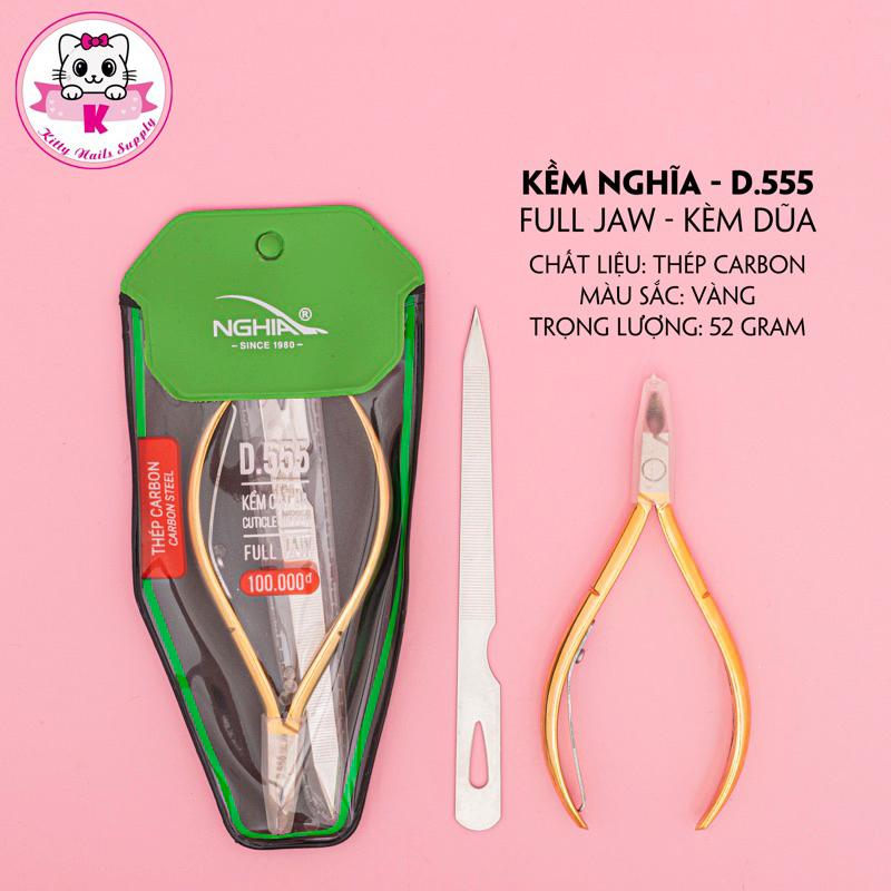 Kềm Nghĩa nhặt da D555, Kềm cắt da chất liệu thép cao cấp siêu bền - Kitty Nails Supply