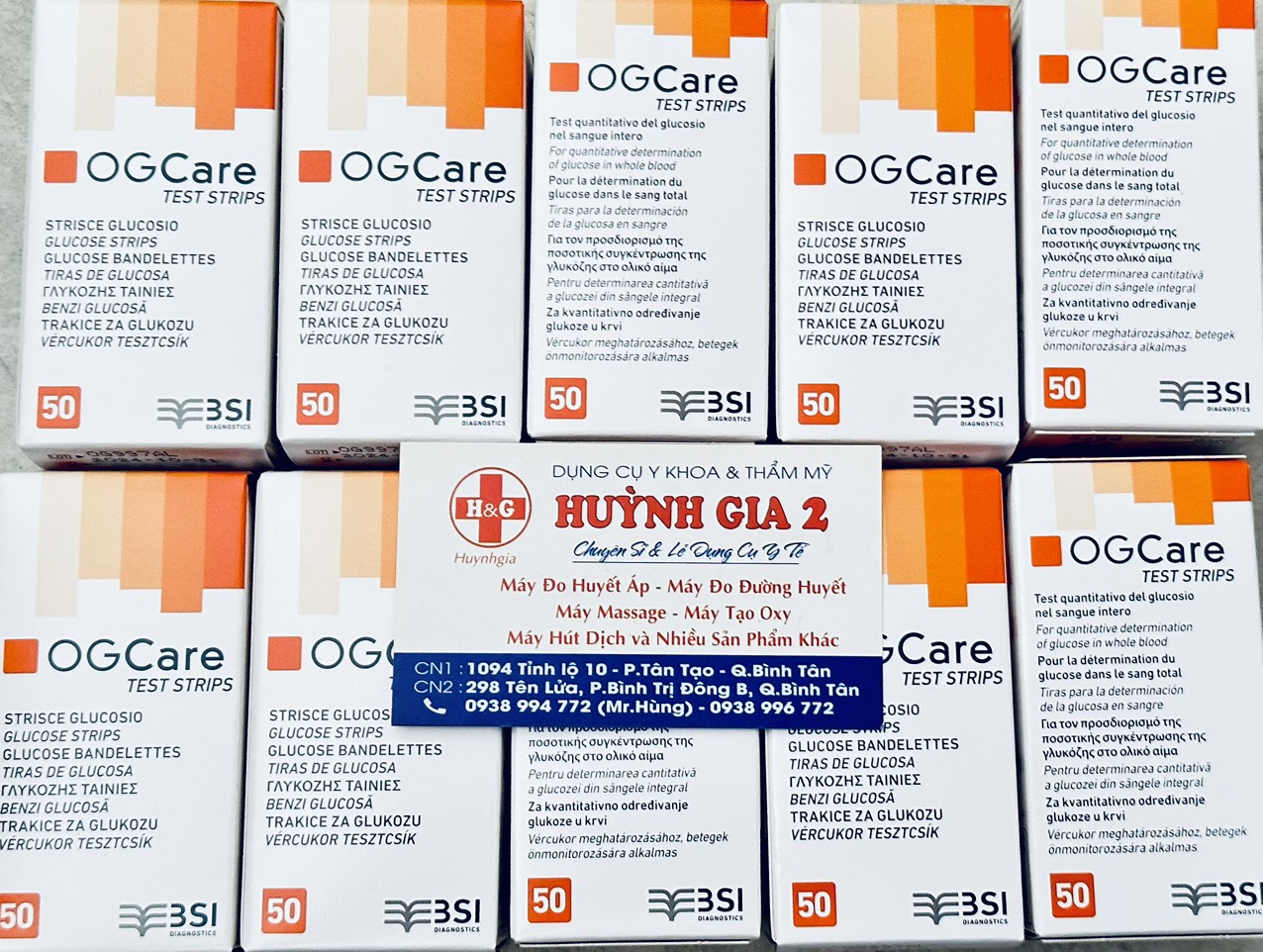 Que test đường huyết ogcare hộp 50 que - 25 que