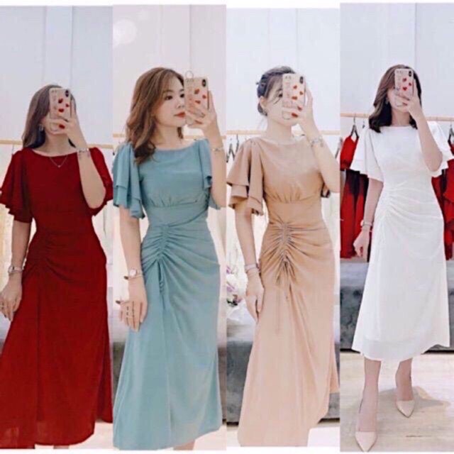 Maxi trắng rút dây 3 màu