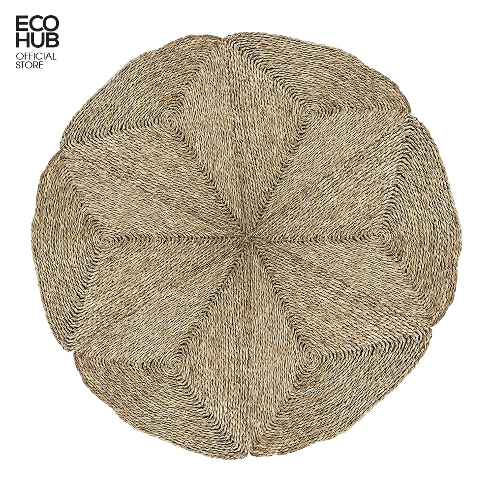 Thảm cói trải sàn ECOHUB lót sàn nhà phòng khách, phòng ngủ hình sao gấp gọn 120/150/180cm | EH055