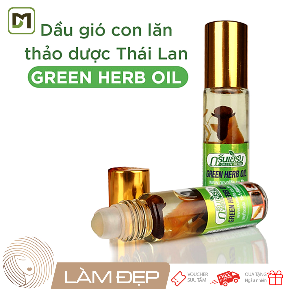 Dầu lăn nhân sâm green herb oil 8ml thái lan