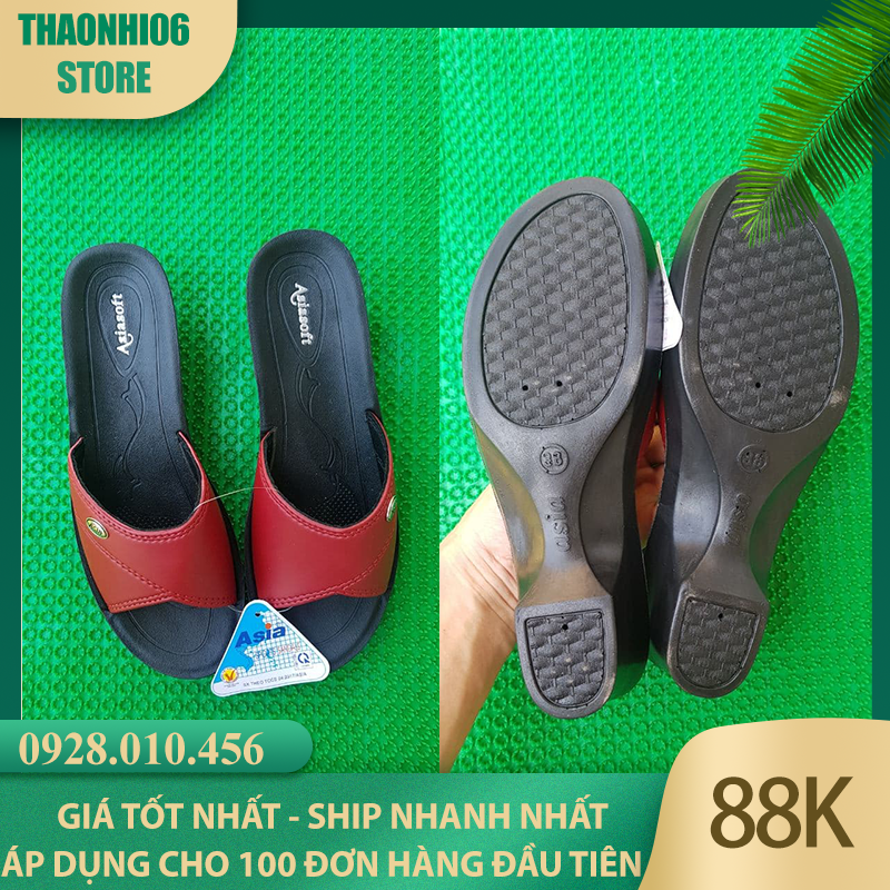 Dép Asia nữ đế cao 5cm - Siêu Bền cho người trung tuổi, hàng chính hãng 100%