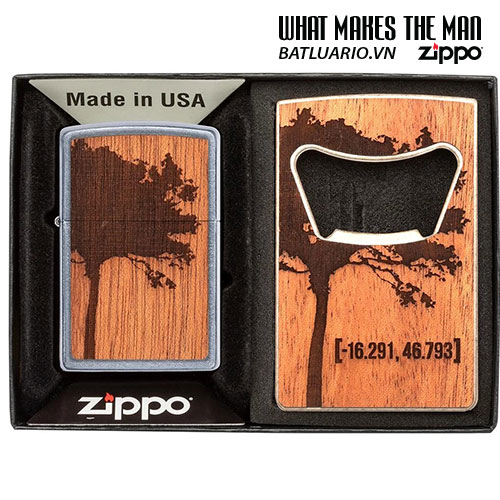 Bật lửa zippo 49066 - zippo woodchuck usa lighter & bottle opener gift set