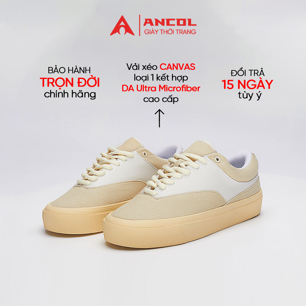 Giày thời trang Ancol Heron cho Nam Nữ Size 36-43, miếng lót giày Eva, đế cao su êm chân, thoáng khí.