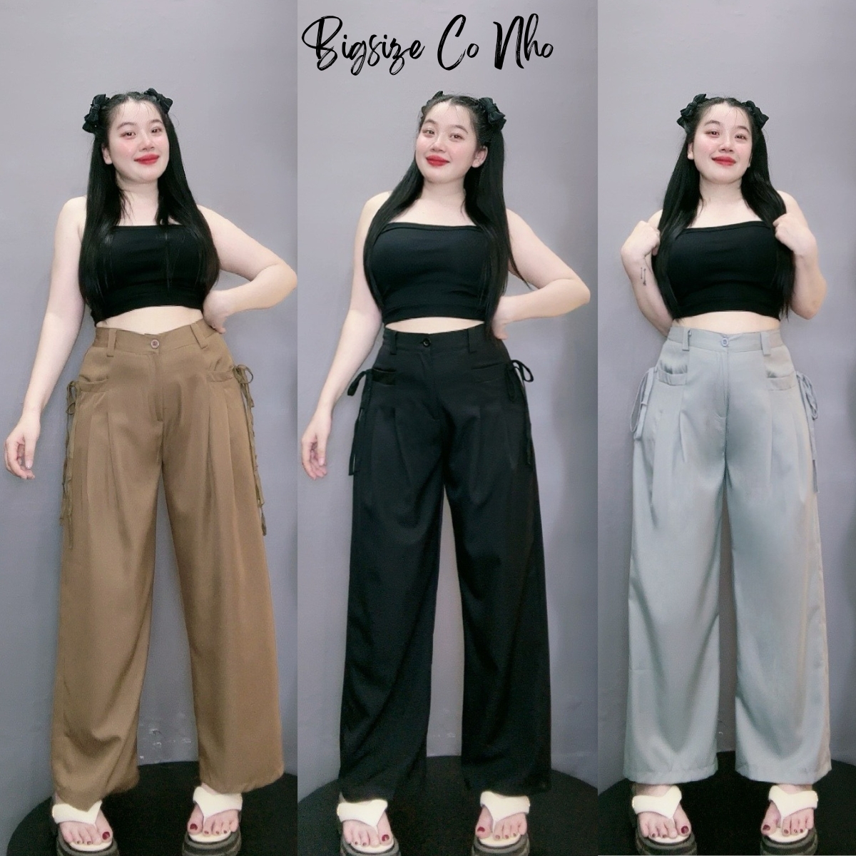 Bigsize women's straight pants cargo short pants high waist large size 60-95kg QNT