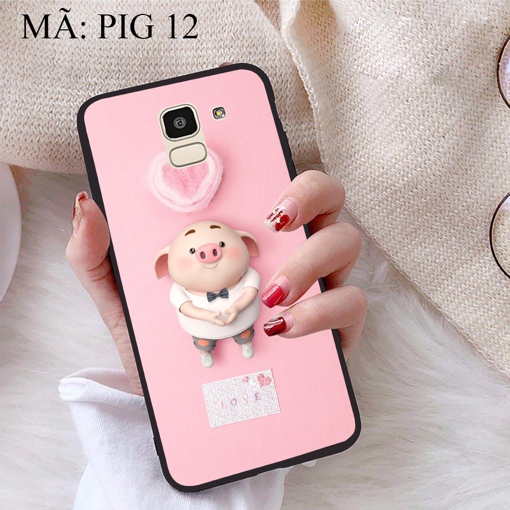 [HCM]Ốp lưng iCase dành cho Samsung Galaxy J6 viền dẻo TPU BST Pig Cute