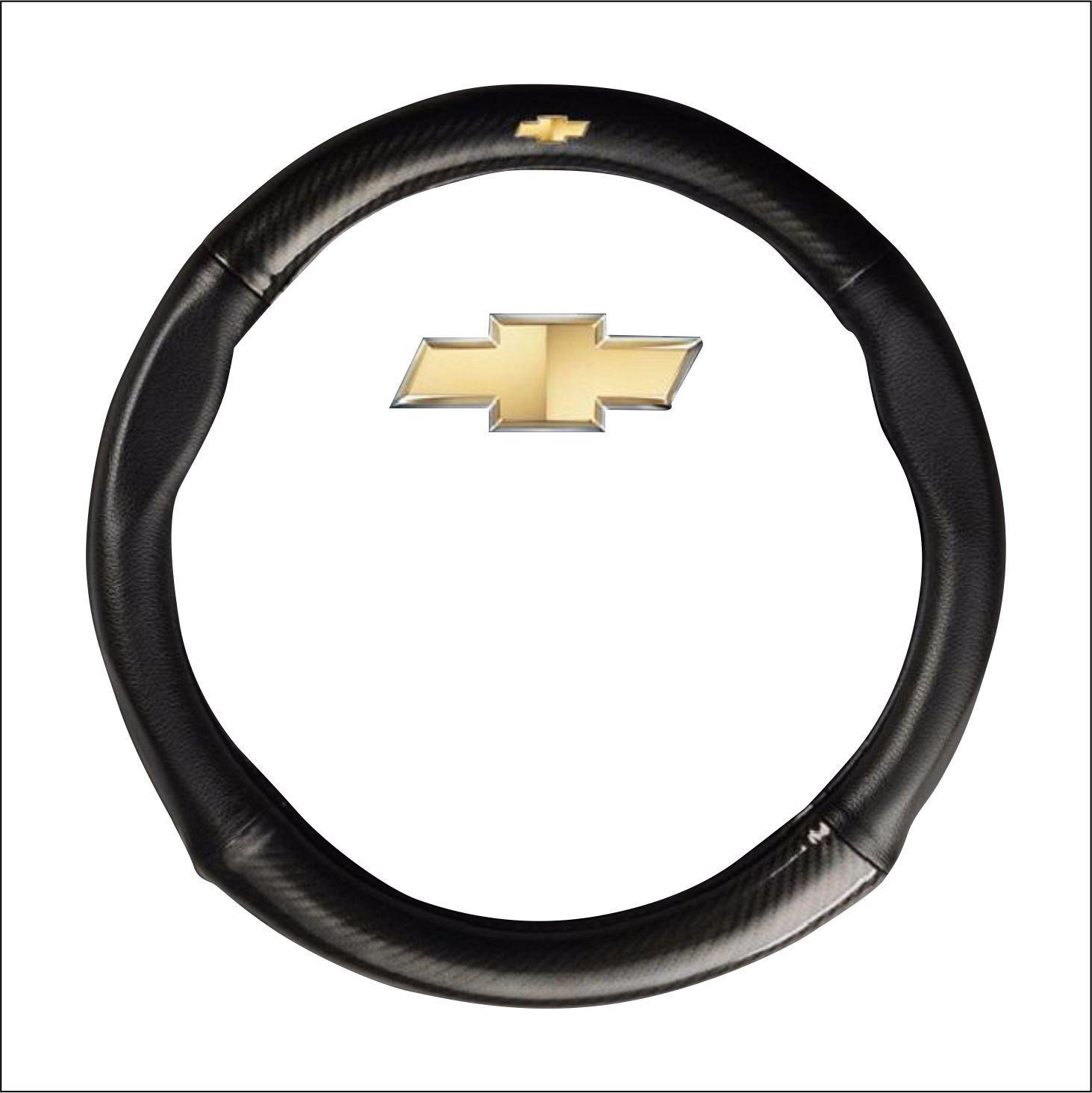 Bọc vô lăng da vân carbon 4s cao cấp logo chervolet