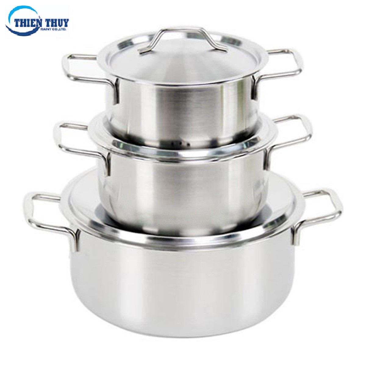 Bộ 3 nồi inox nắp inox rainy rn06tt3
