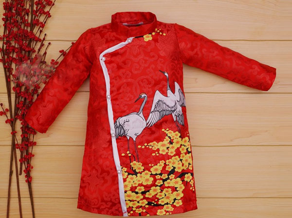 Áo dài cho bé trai, Áo dài cách tân hàng quảng châu cao cấp 2020