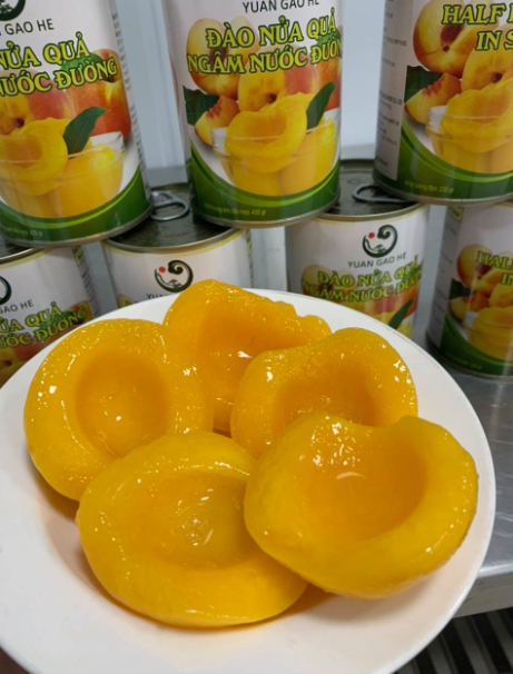 Đào ngâm đóng lon yuan gao he 425g date 7/2023