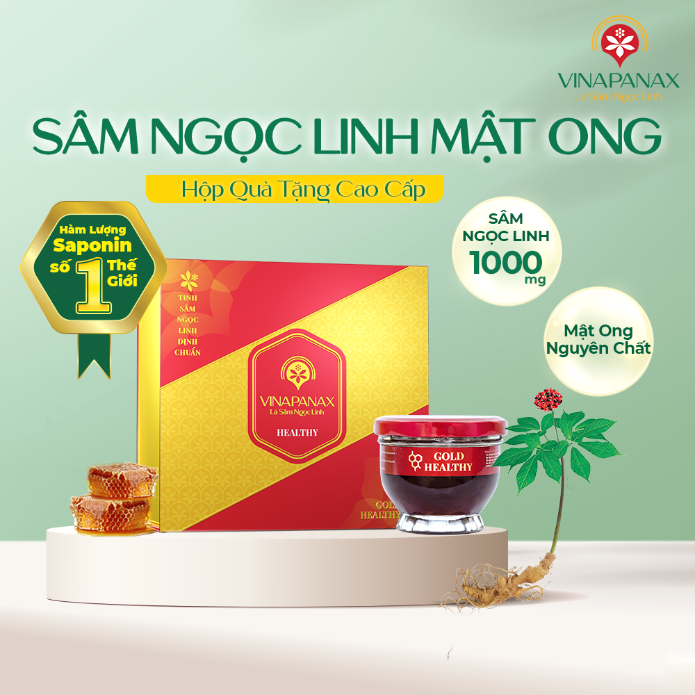 Hộp quà tặng cao cấp Sâm Ngọc Linh Mật ong hỗ trợ ngủ ngon, bồi bổ cơ thể