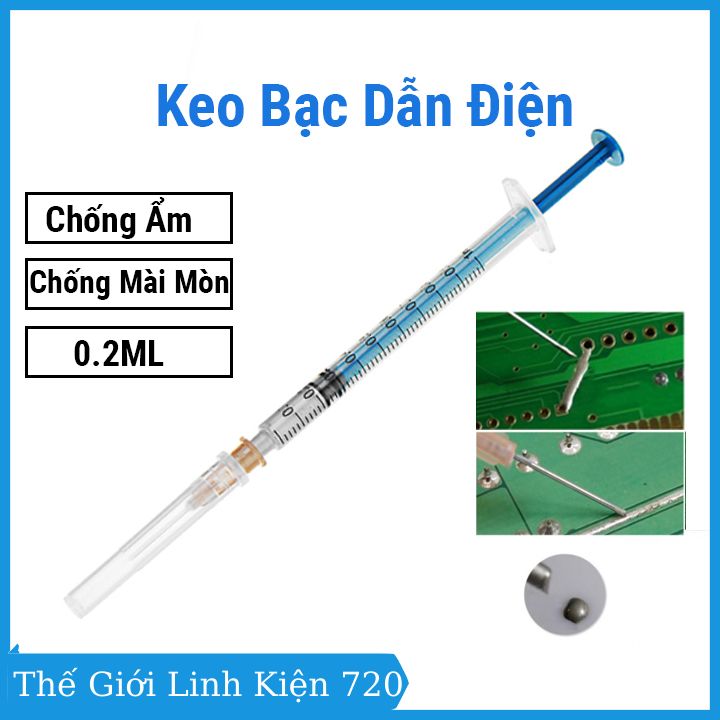 Keo bạc dẫn điện 0.2ml nối tiếp xúc mạch điện độ bám dính tốt