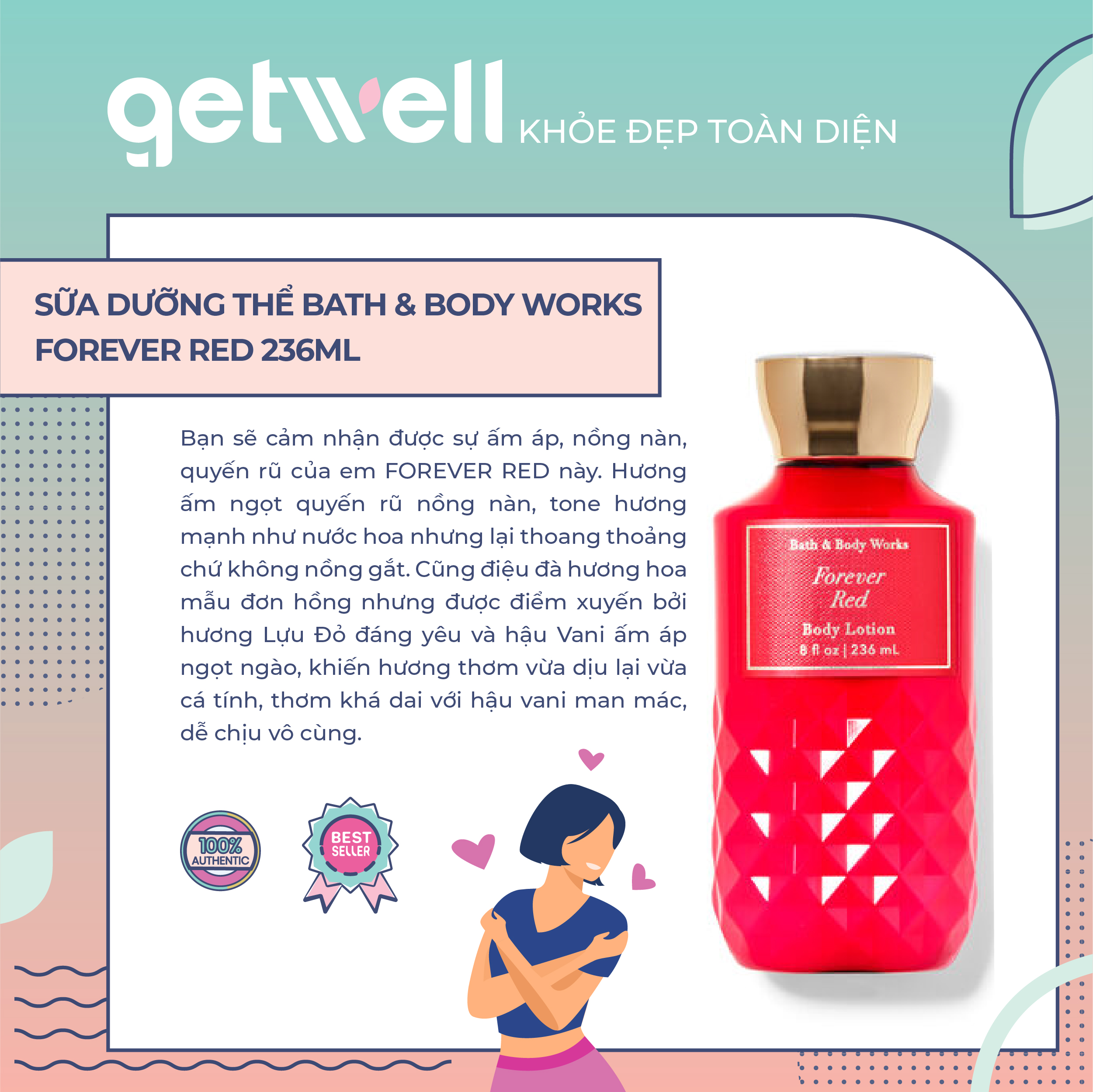 FOREVER RED | Sản Phẩm Dưỡng Toàn Thân Bath & Body Works Body Lotion 236ml