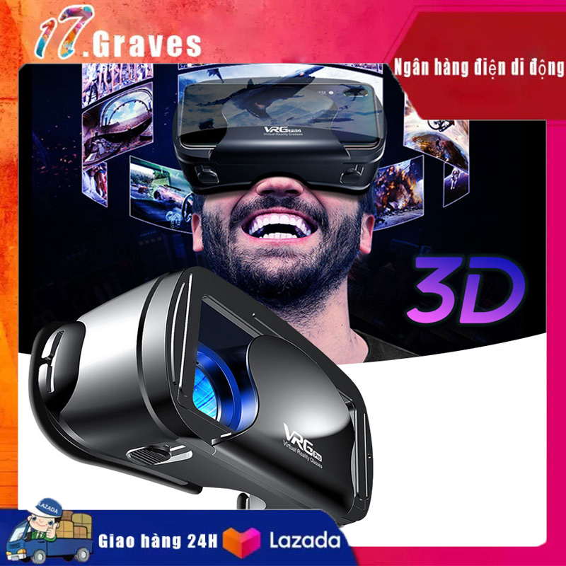 Kính Thực Tế Ảo VRG Pro 3D Góc Rộng 120 Độ Toàn Màn Hình Trực Quan Dùng với Tất cả các dòng Điện Thoại Thông Minh 3.5-7 inch,Thực tế ảo Toàn màn hình Kính thực tế ảo góc rộng trực quan