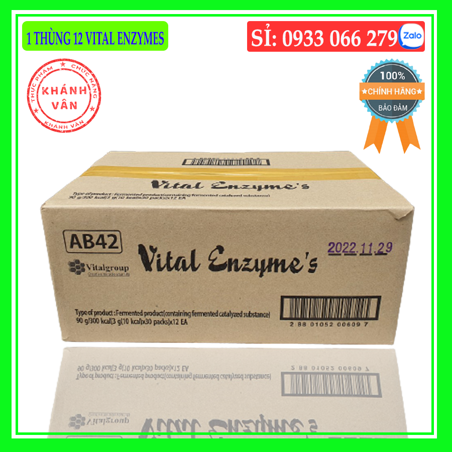 - 1 thùng 12 hộp vital enzymes thanh lọc cơ thể
