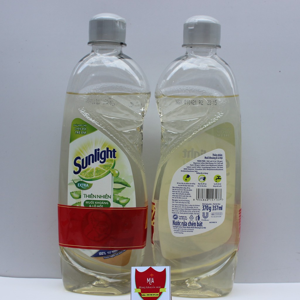 Nước rửa Chén Sunlight Muối Khoáng Lô Hội 370g
