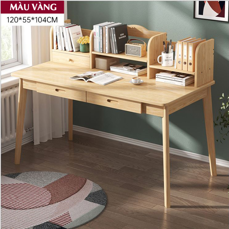 Bàn làm việc , bàn học, có ngăn kéo chất liệu gỗ KT 120x55x72cm dày dặn, chắc chắn, vân gỗ đẹp