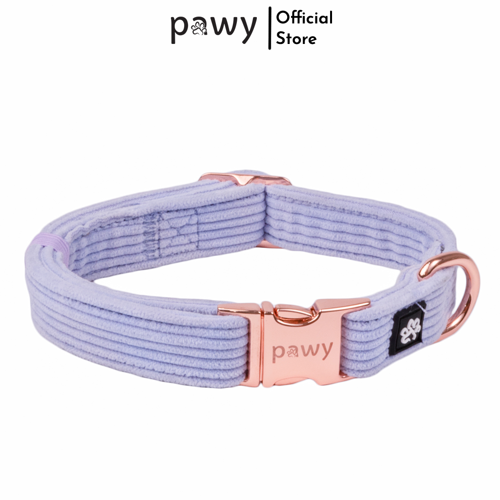 Pawy Premium Corduroy Dog Collar - Purple