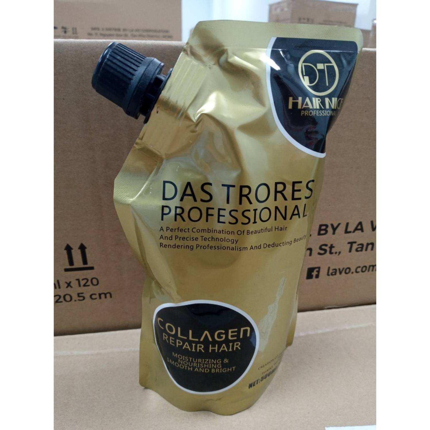 Hấp dầu dt phục hồi colagen siêu mềm mượt dastrores professional túi vàng 500ml siêu thơm phủ bóng giữ màu bóng mượt tóc