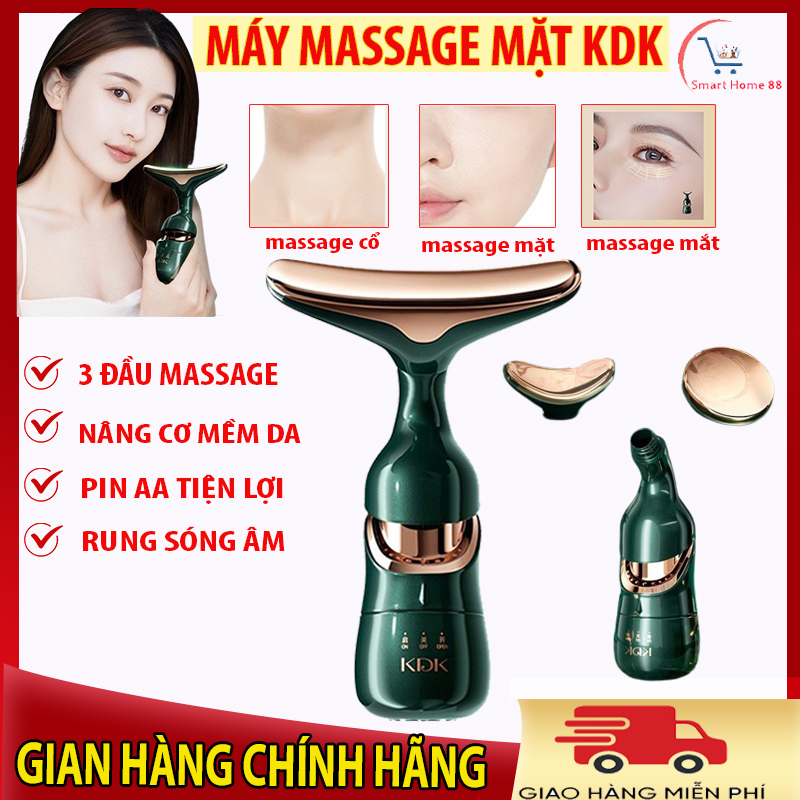 Máy massage mặt KDK 3 trong 1 chính hãng, Máy chăm sóc da mặt đẩy tinh chất, dụng cụ mát xa chăm sóc da mặt cầm tay, cây lăm massage mặt 3D, máy mát xa cổ, mát xa chăm sóc sắc đẹp làm sáng các nếp nhăn, máy nâng cơ mặt mini