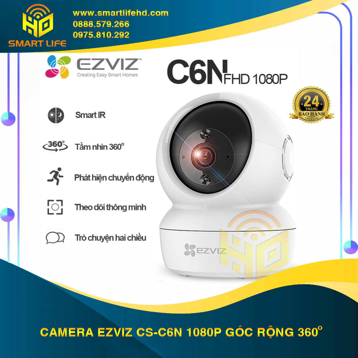 [Mẫu Mới] Camera Smart Wifi  EZVIZ CS-C6N  Smart Night Vision 2M 1080P FULL HD