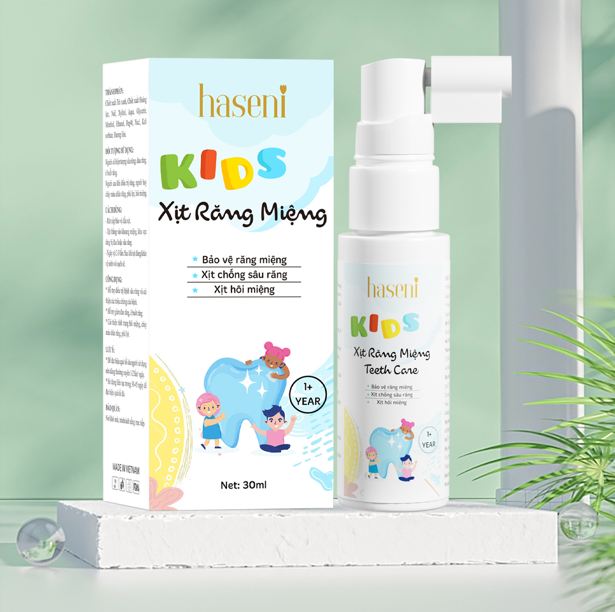 Xịt răng miệng Teeth Care Haseni Chính hãng 30ml, hỗ trợ giảm sâu răng, nhức răng, giảm hôi miệng,xịt sâu răng,xịt thơm miệng cho bé