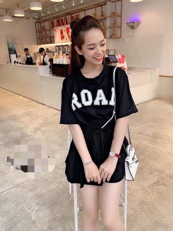 Set bộ thời trang đùi giả chân váy thiêu chữ dễ thương