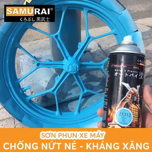 COMBO Sơn Samurai màu xanh ngọc 312 cho mâm xe máy