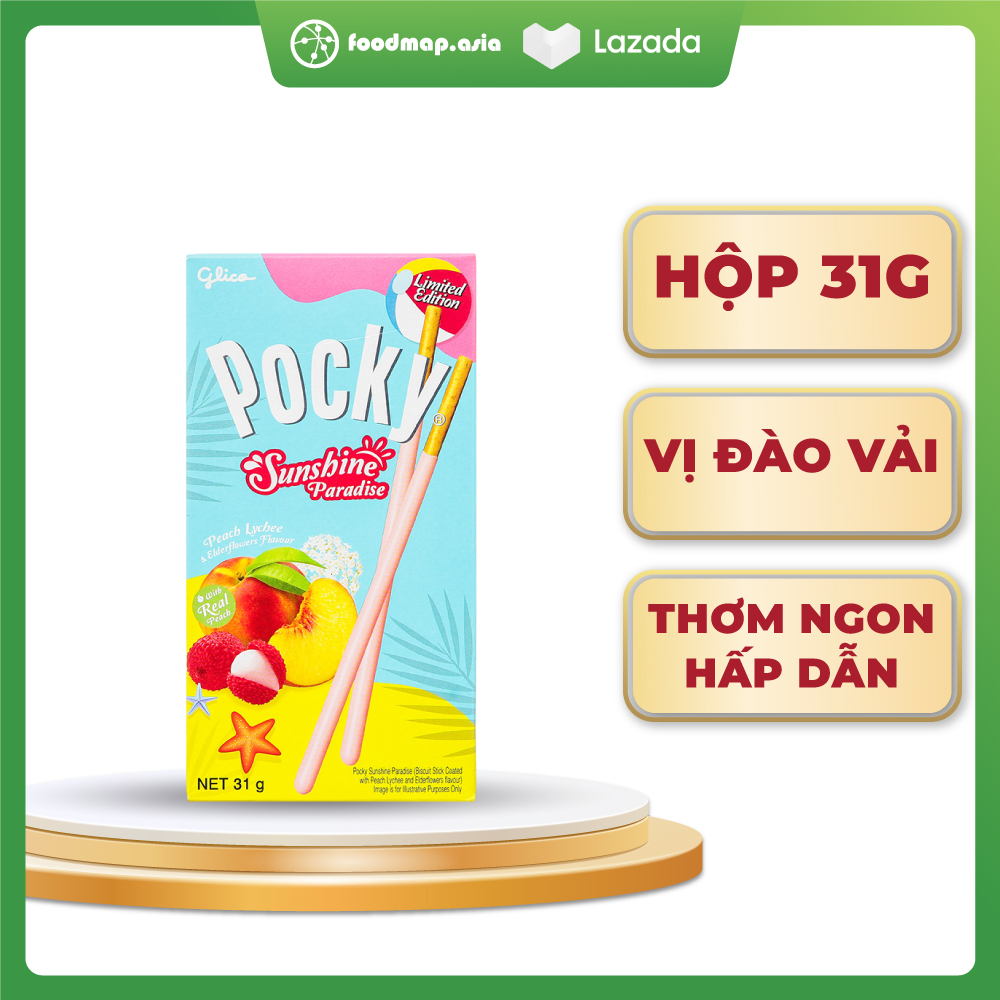 Bánh Que Pocky Vị Đào Vải Hộp 31g