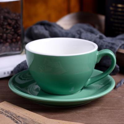 Bộ ly cafe sứ capuchino 220 ml màu xanh lá