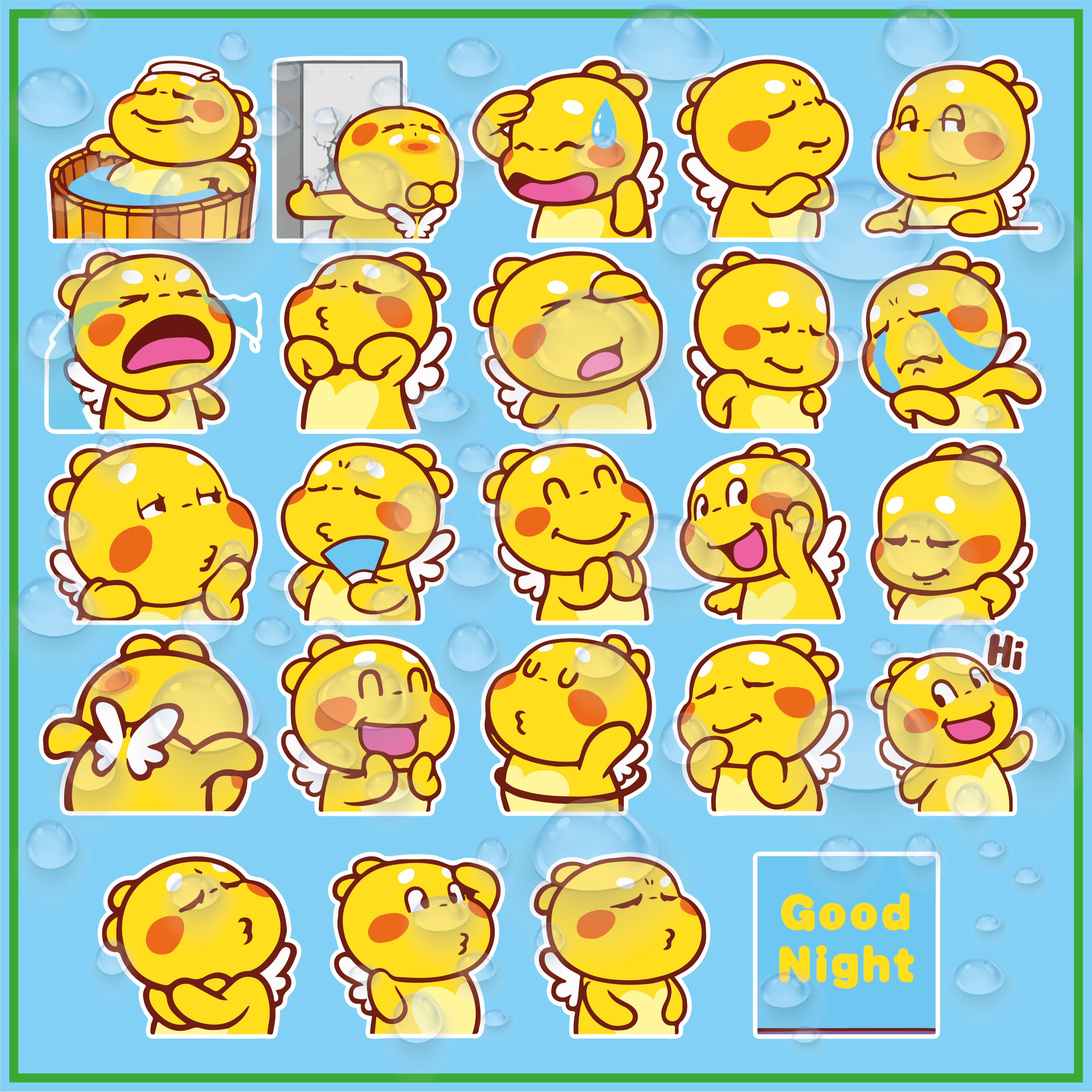 24 Hình Dán Tem rồng con siêu cute Chủ đề Good Nigh, Sticker chống nước được cắt sẳn bằng máy dễ dán dễ lột, dùng trang trí nón bảo hiểm, xe máy, laptop, điện thoại....