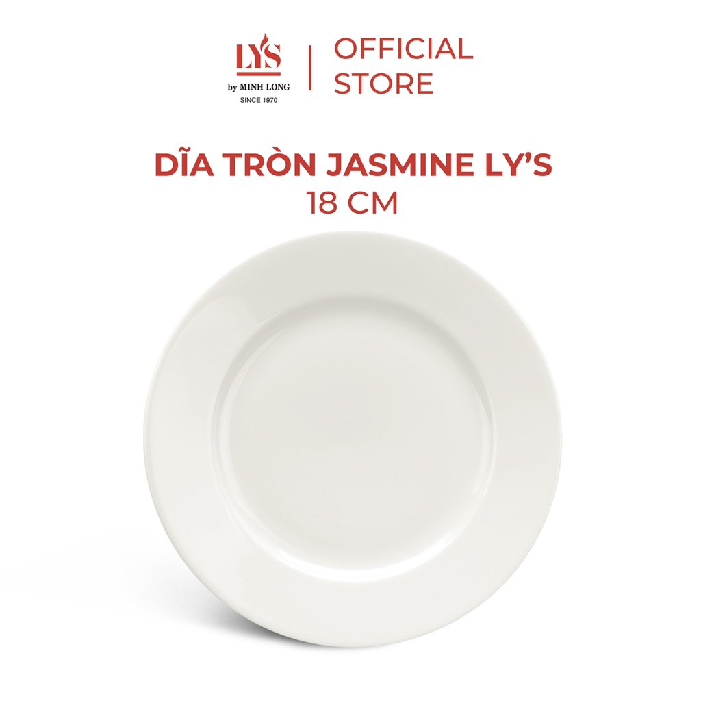 Dĩa tròn sứ minh long - jasmine ly's - 18 cm