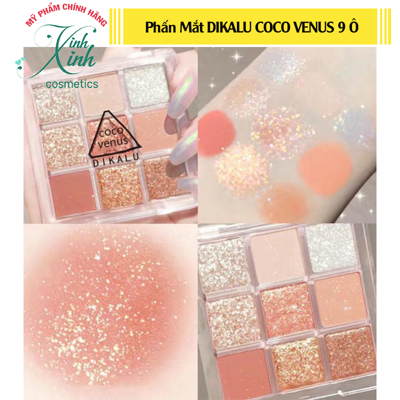 Phấn mắt dikalu coco venus 9 ô màu nhũ siêu hot