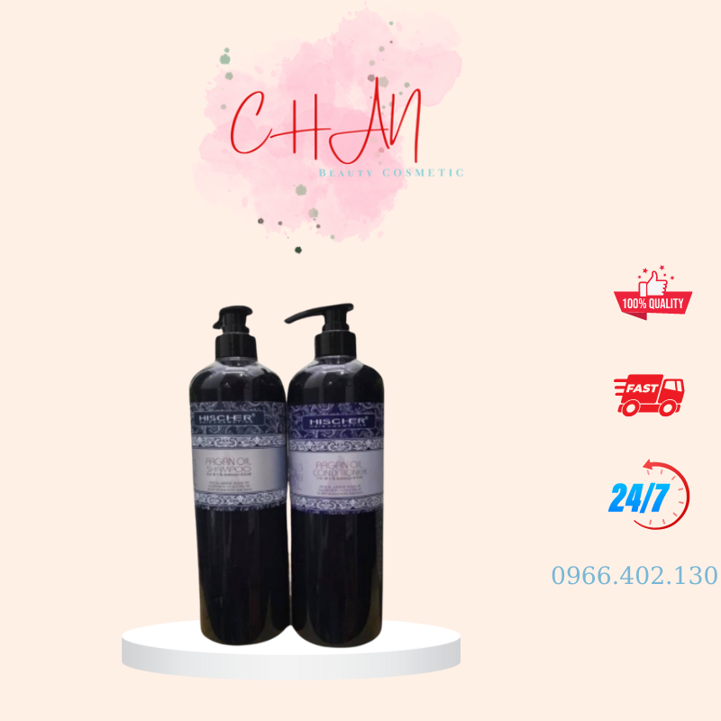 Hischer - dầu gội đầu hischer argan oil 1000ml *2 phục hồi tóc hư tổn chính hãng