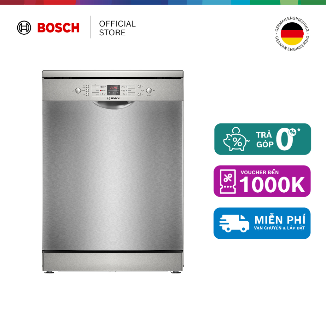 Máy Rửa Chén Độc Lập 12 Bộ Bosch SMS26AI00Q - Series 2 (60cm) - Hàng chính hãng