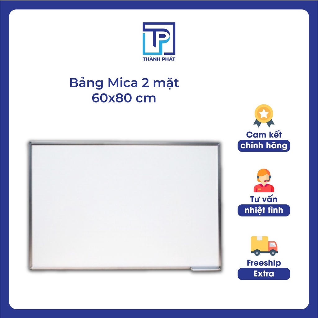 Bảng trắng mica 2 mặt viết bút lông 60x80cm viền nhôm - bảng treo tường- bảng viết bút lông