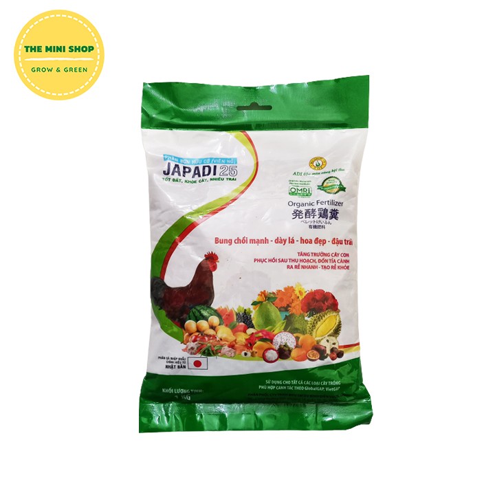 Phân gà hữu cơ Nhật Japadi làm xốp đất, cải tạo đất, cây tăng trưởng nhanh - 1kg