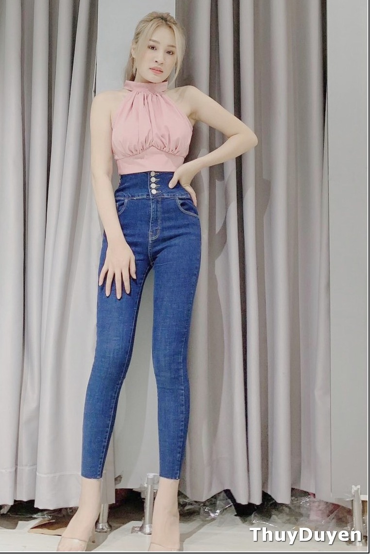 Quần Jean Nữ Lưng Cao 4 CÚC TRƯỚC siêu đẹp chất jean giãn tốt 14/10-S3a16