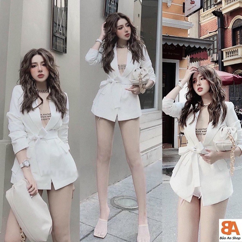 Áo khoác vest from dài chất vải tuyết mưa FreeSize dưới 55kg