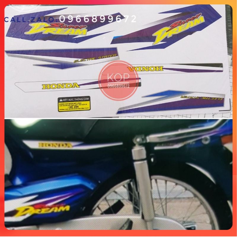 tem xe dream ( mầu xanh tím) _