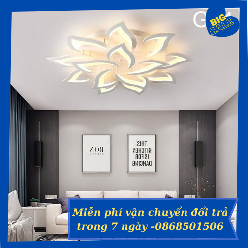 Đèn ốp trần trang trí phòng khách, đèn mâm hiện đại, đèn mâm trang trí, đèn ốp trần hiện đại,đèn phòng khách hiện đại G24, có 3 chế độ sáng, kèm điều khiển trên điện thoại