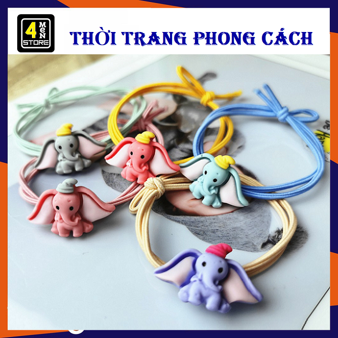 ⚡ set 10 cột tóc buộc tóc chú voi cute được tùy chọn màu - combo 10 dây buộc tóc trang trí hình chú voi dumbo dễ thương ⚡
