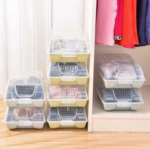 HỘP ĐỰNG GIÀY CÓ NẮP ĐẬY THOÁT KHÍ - NHỰA TRONG SUỐT SANG TRỌNG - XẾP CHỒNG LÊN NHAU TIỆN LỢI