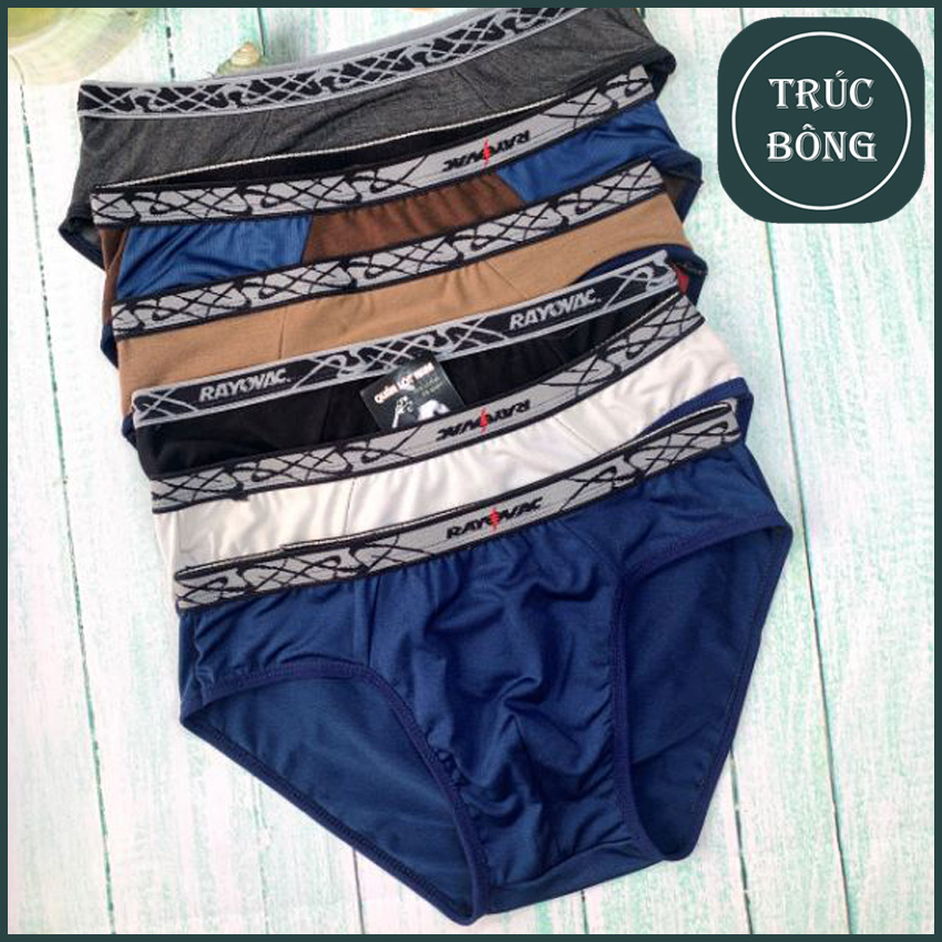 COMBO 4 QUẦN LÓT NAM - QUẦN SỊP TAM GIÁC NAM - Chất liệu cotton thun lạnh co giãn, thoáng mát, thấm hút mồ hôi tốt - quần sịp chéo nam - Trúc Bông sịp tam giác