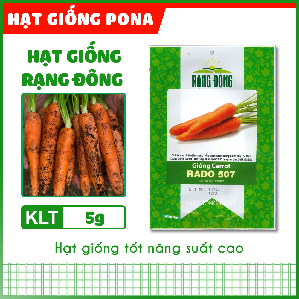 Hạt giống cà rốt rado 507 - hạt giống rạng đông