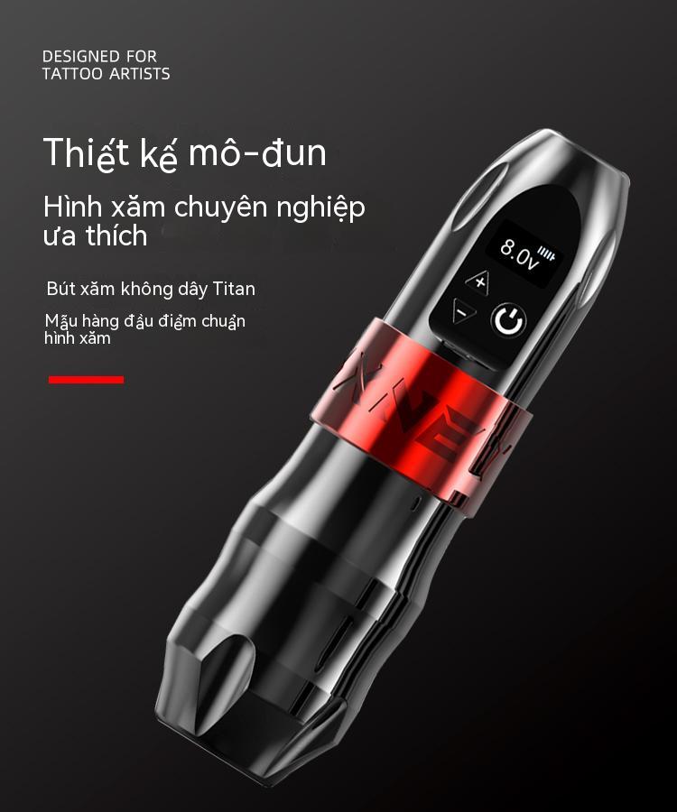XNET-Titan máy xăm pen không dây Xoay bút pin Công cụ xăm kỹ thuật số LCD máy xăm pen không dây