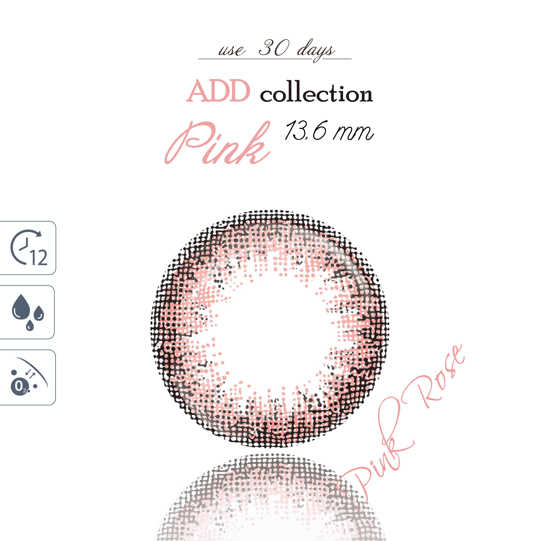 [𝗟𝗲𝗻𝘀 𝗛𝗼̂̀𝗻𝗴] Kính Áp Tròng Giãn Nhẹ 13.6mm Sử Dụng 30 Ngày Màu Hồng Nâu Add Pink ANN365 Du Lịch (1 cặp)