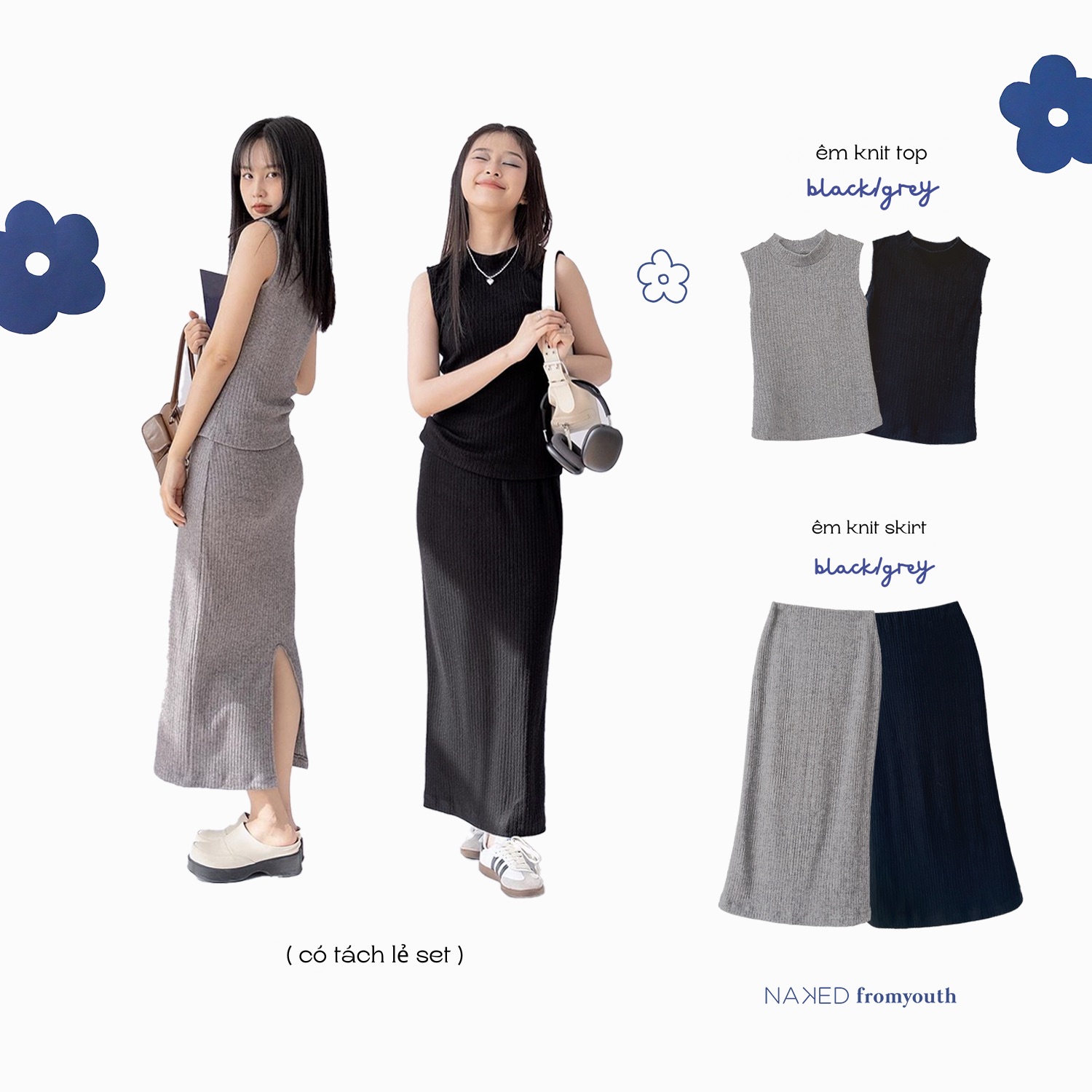 Áo ba lỗ len gân naked by v - êm knit top