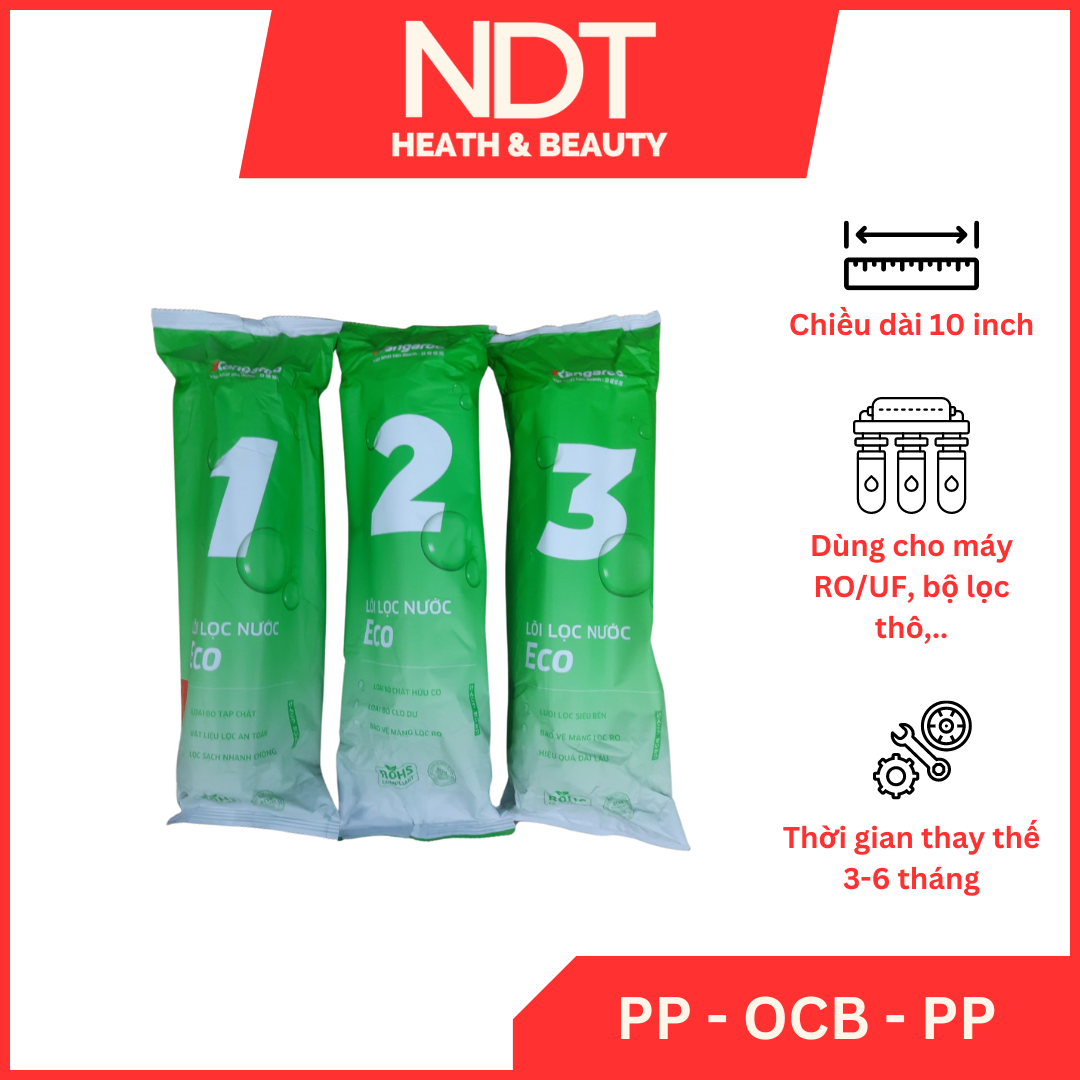 Lõi lọc nước Kangaroo chính hãng, Bộ ba lõi lọc thô 1,2,3